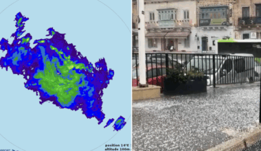 Hailstorm blankets Malta in white