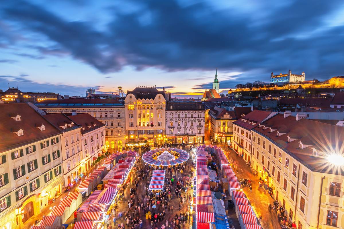bratislava christmas markets from above
