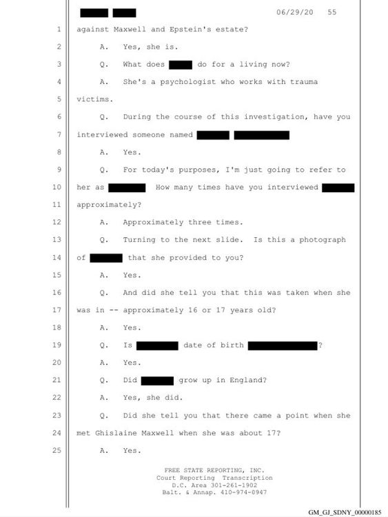 A page from the Epstein files