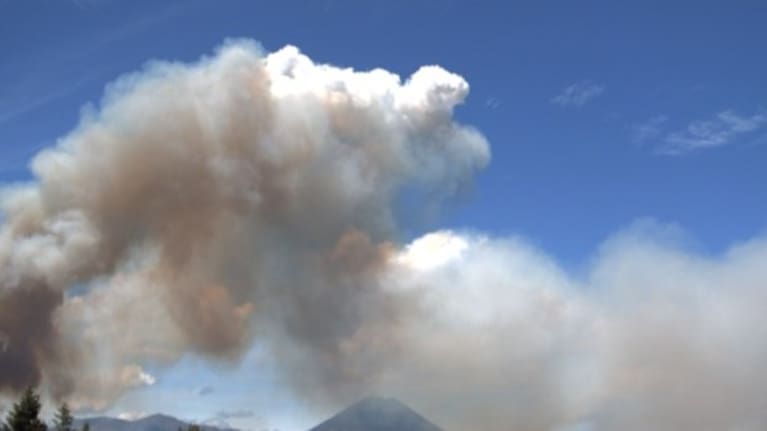 Smoke was visible on the Mount Ngauruhoe volcano camera.