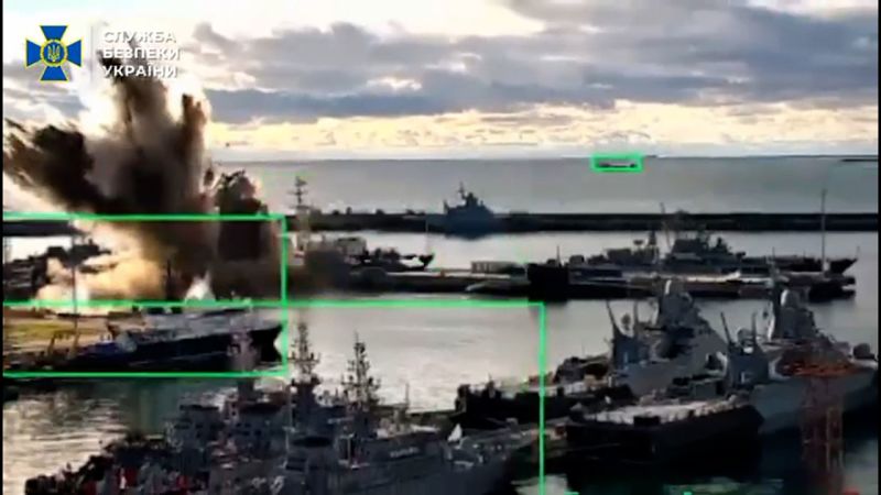 Novorossiysk: In a first, Ukraine says it struck Russian submarine in Black Sea port with underwater drones