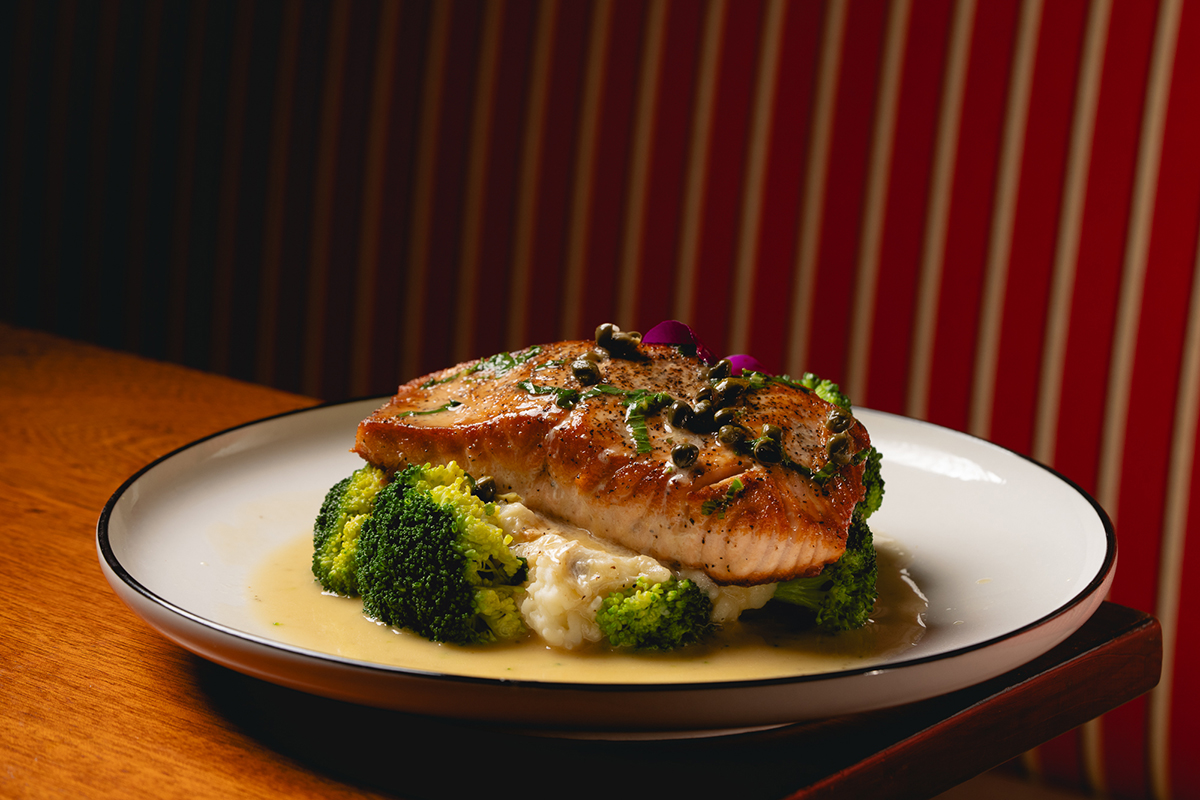 Salmone al limone, one of the entrees at Colosseo Cucina...