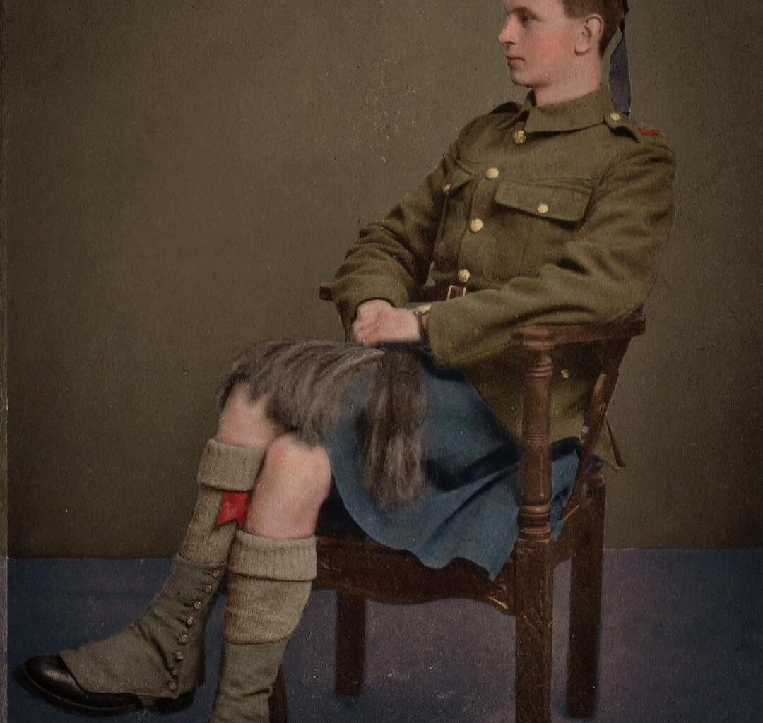 Colourised portrait of my great-grandfather in 1915. 14th London Regiment (London Scottish).