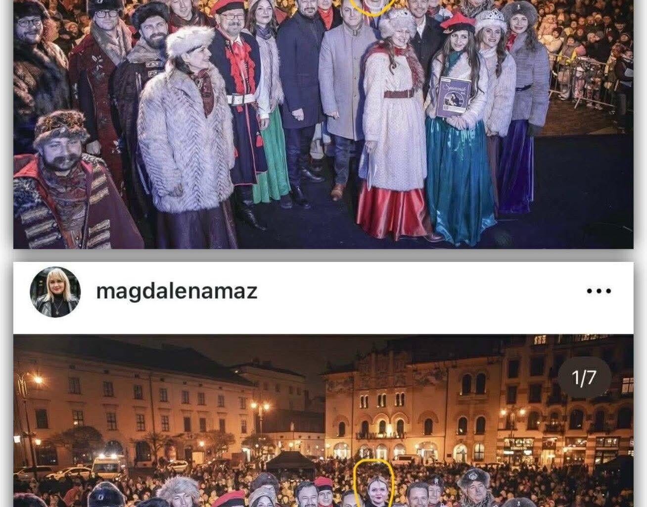 Krakowska radna KO dokleiła się na zdjeciu z Rafałem Trzaskowskim.