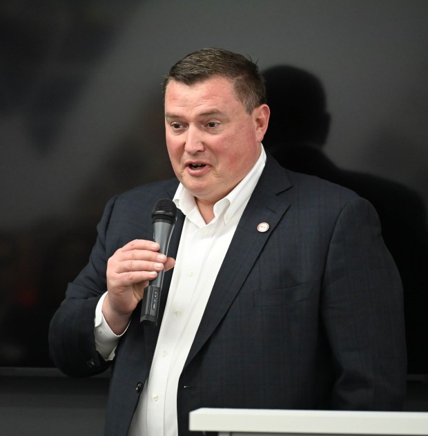 Ken West speaks during the opening of Honeywell's new office Friday, Dec. 19, 2025, in Upper Macungie Township. The company unveiled offices for its new liquefied natural gas division at the site that formerly housed Air Products' LNG process technology and equipment business. (Amy Shortell / The Morning Call)