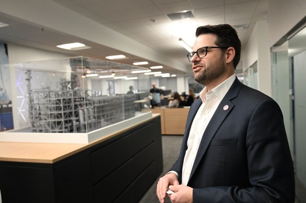 John Palamara, vice president and general manager of Honeywell's liquefied natural gas business, gives a tour of the company's new office Friday, Dec. 19, 2025, in Upper Macungie Township. The office is located at the site that formerly housed Air Products' LNG process technology and equipment business. (Amy Shortell / The Morning Call)