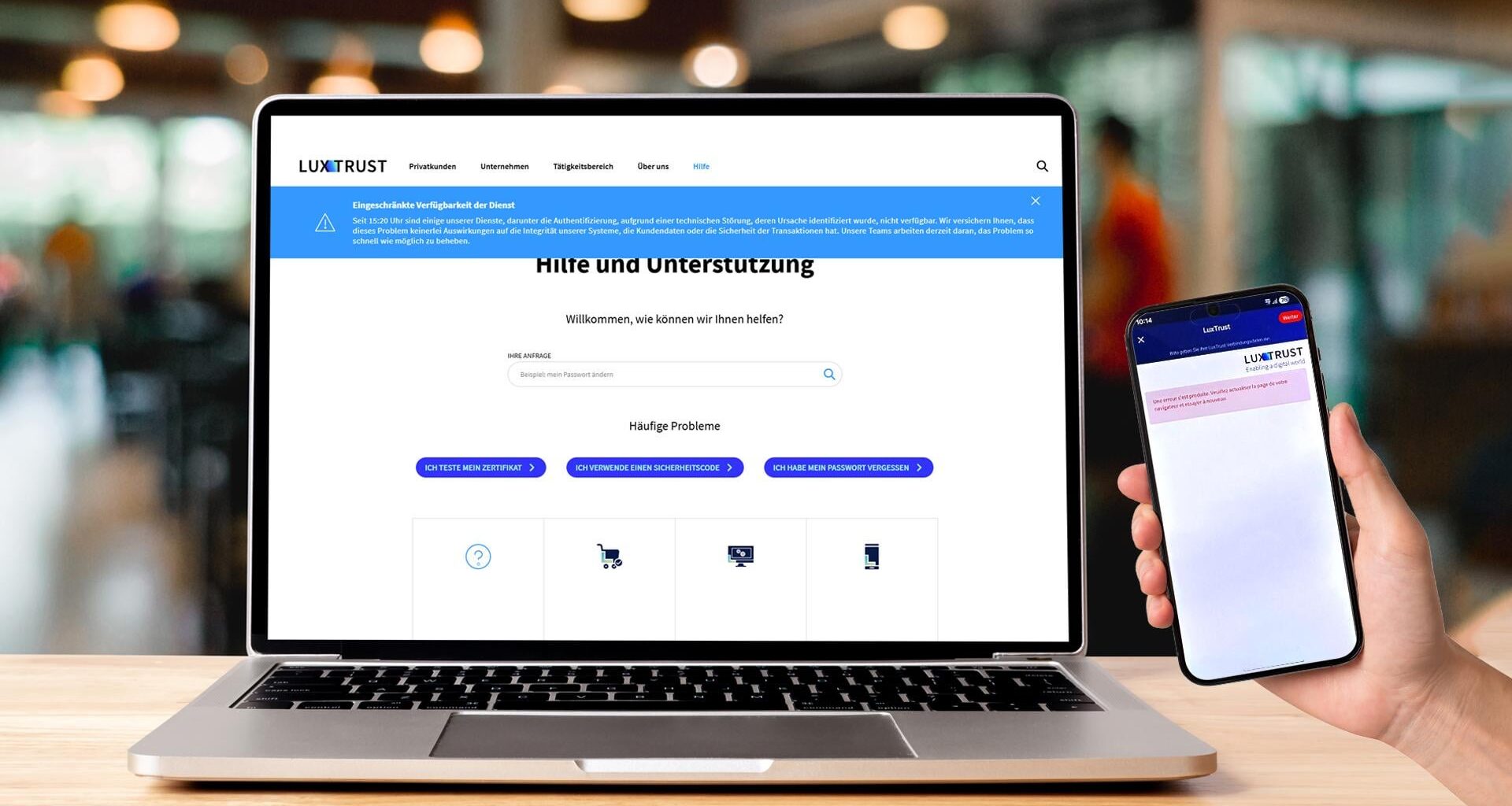 LuxTrust appears to be back online? (RTL Today)