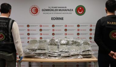 The photo shows a large quantity of drugs being seized in an operation carried out by the Turkish Customs Enforcement teams. (AA Photo)