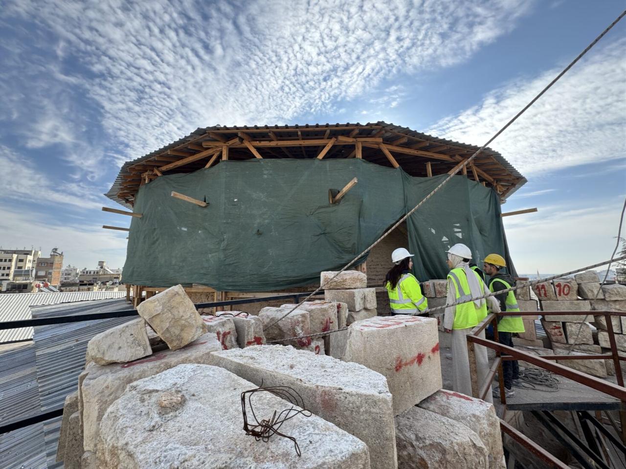 Restored historical mosque in Kilis, Türkiye, after the February 6, 2023 earthquake. (AA Photo)