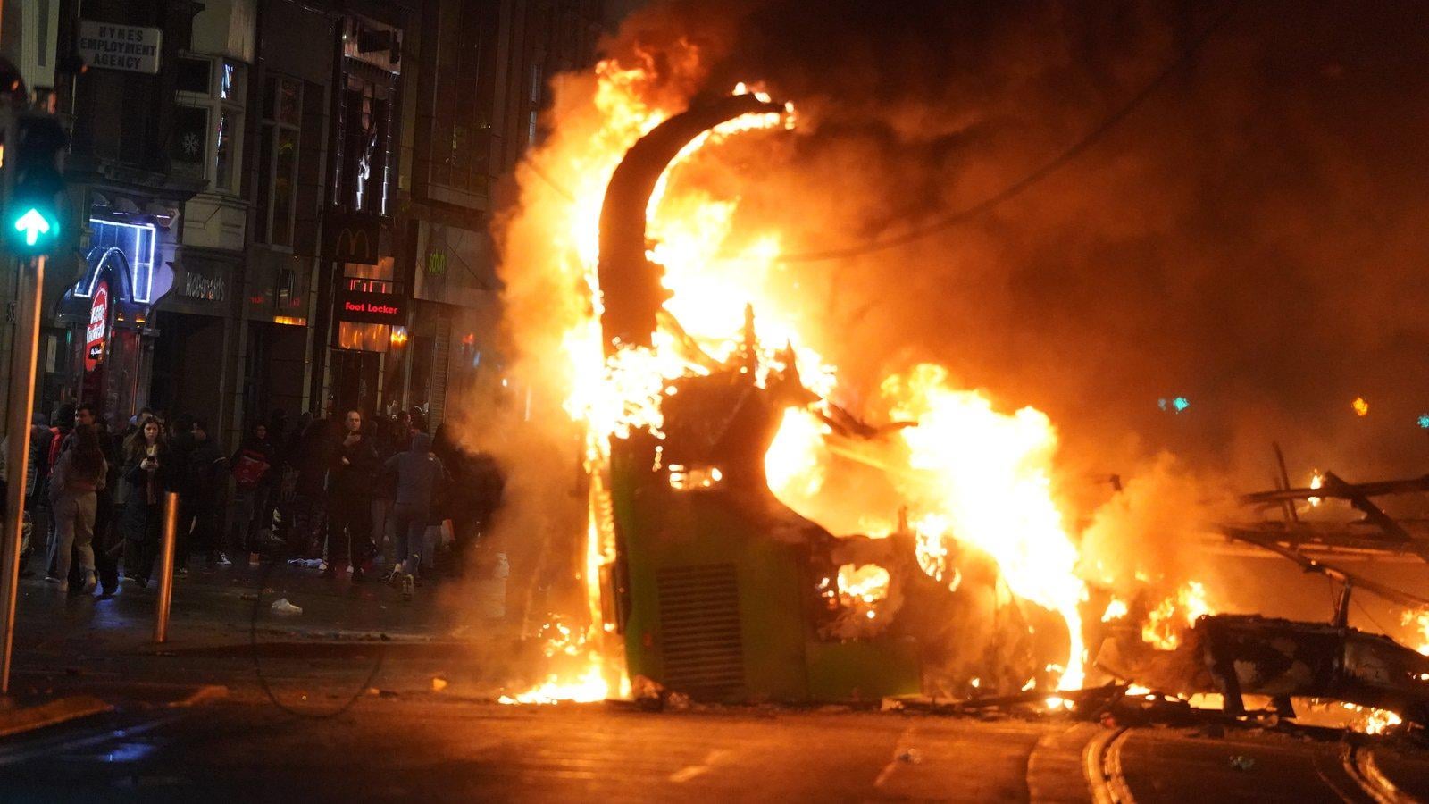 Woman who set bus on fire during Dublin riots jailed
