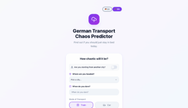 I built a small tool that predicts the likelihood of transport chaos in Germany [OC]