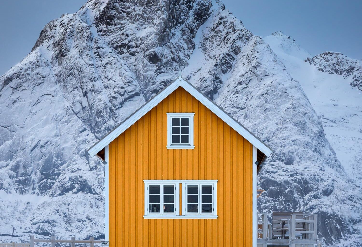 Snow in Sakrisøy, Norway