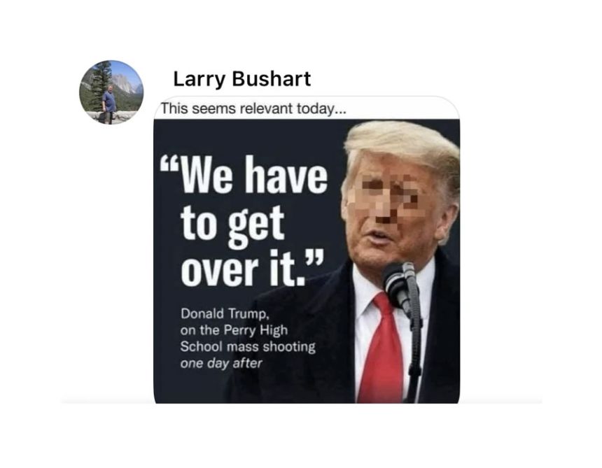 An image of the meme shared by Bushart was included in the filing of the lawsuit