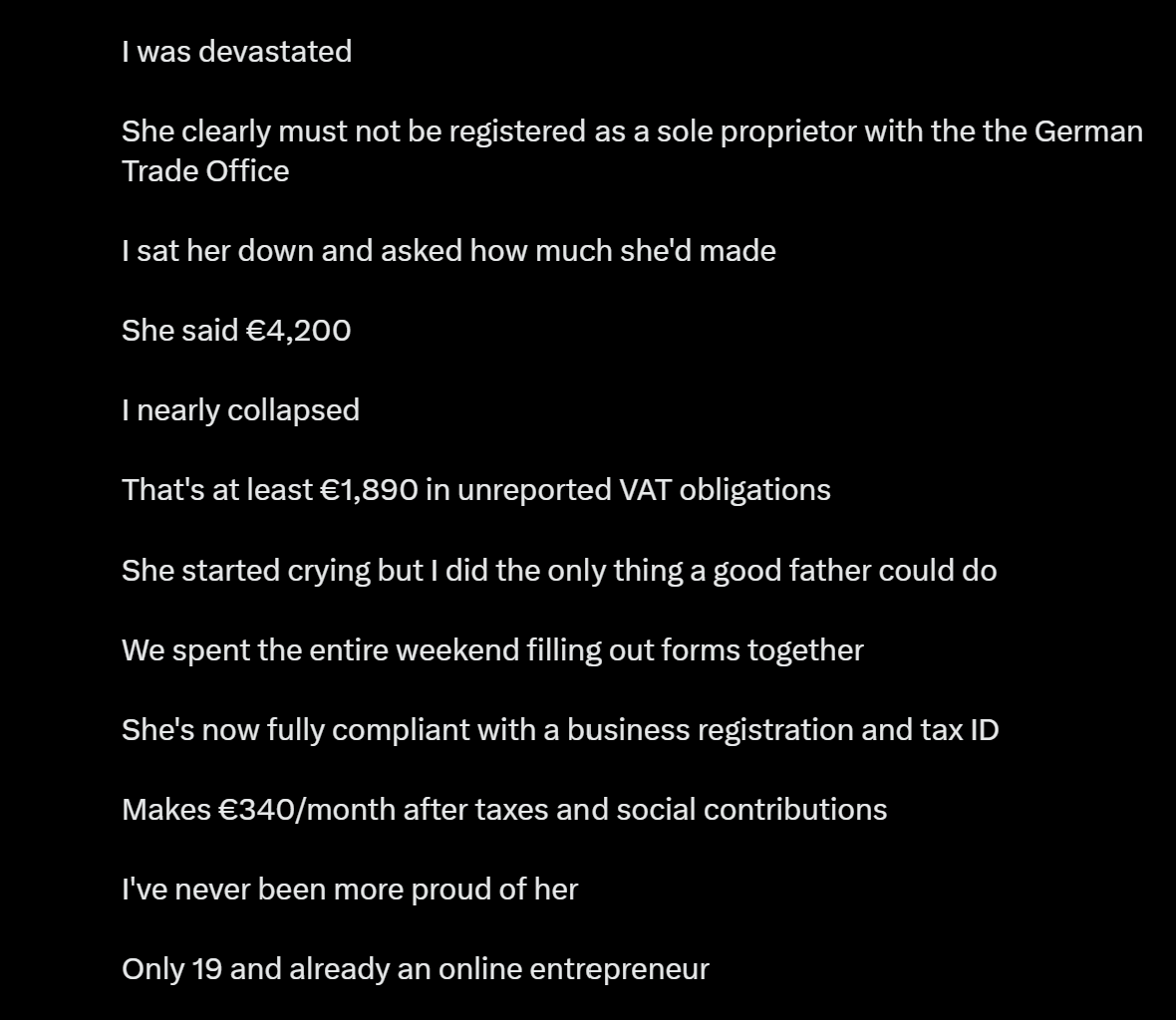 Hans is a proud father.