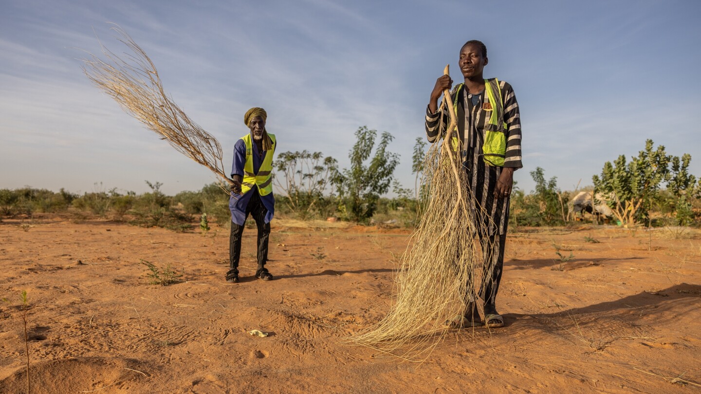 Malian refugees in a desert camp in Mauritania help locals fight bushfires