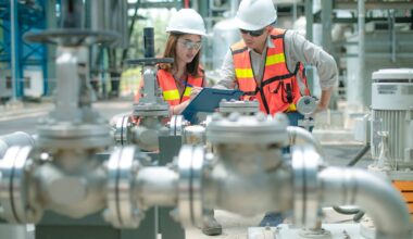 People in an energy facility.