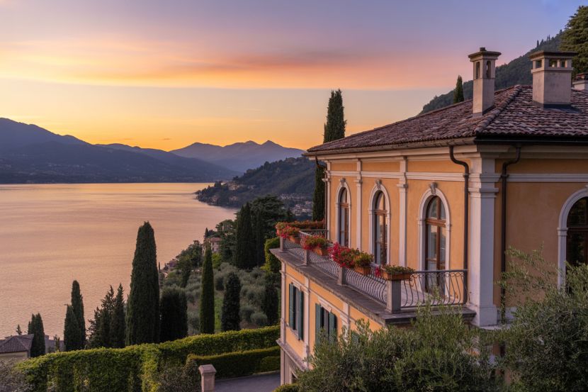 A serene view from a luxury villa on lake como, capturing the essence of an exclusive 2026 getaway.
