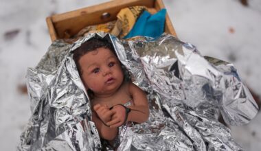 Church nativity scenes add zip ties, gas masks and ICE to protest immigration raids