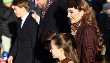 The Wales family on the Christmas walk at Sandringham