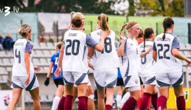 Latvijas sieviešu futbola izlase FIFA rangā veic astoņu vietu kāpumu