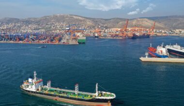 Aerial drone photo of petrochemical tanker ship cruising Mediterranean open sea, accessed on Dec. 6, 2025. (Adobe Stock Photo)