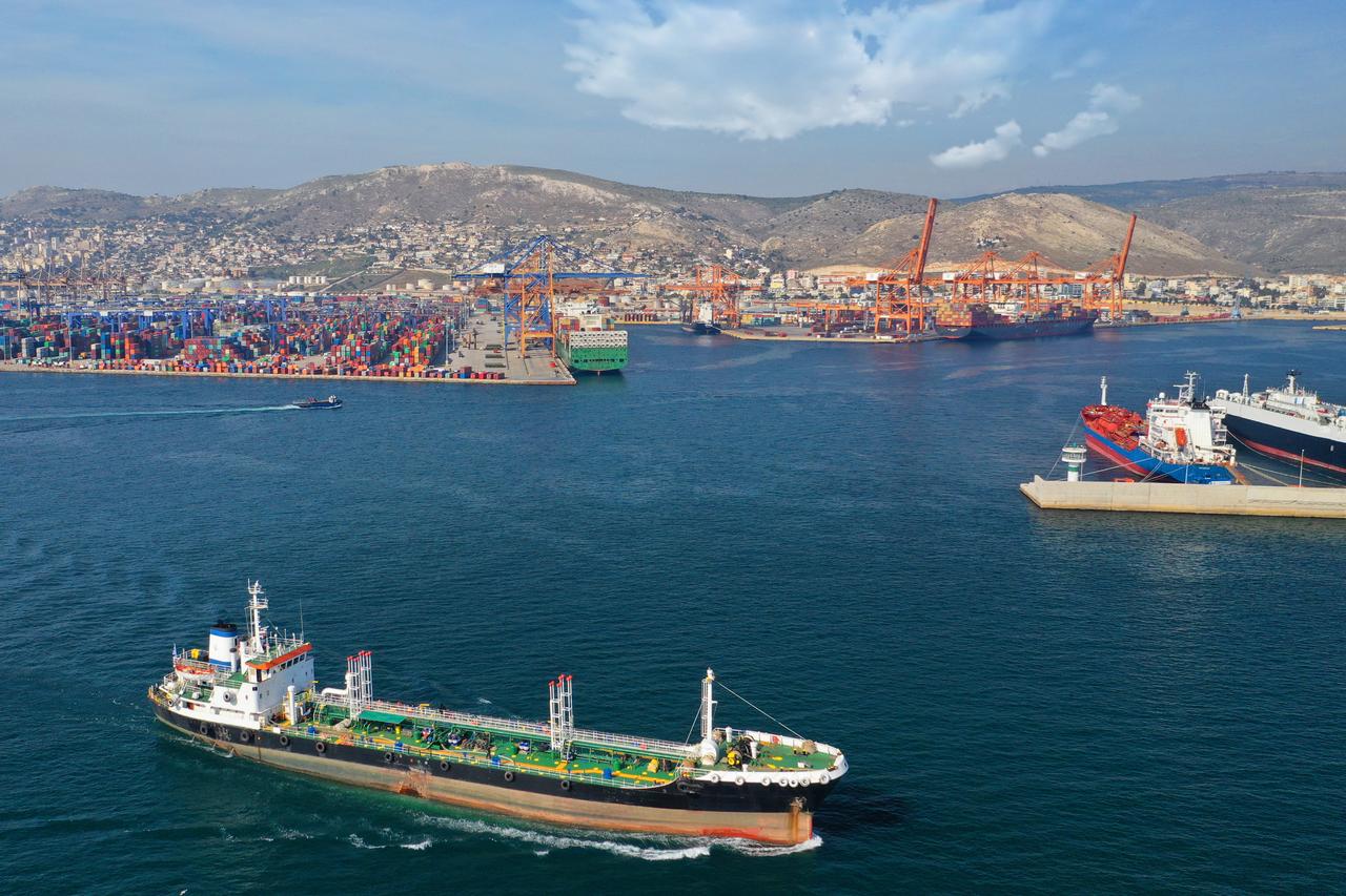 Aerial drone photo of petrochemical tanker ship cruising Mediterranean open sea, accessed on Dec. 6, 2025. (Adobe Stock Photo)