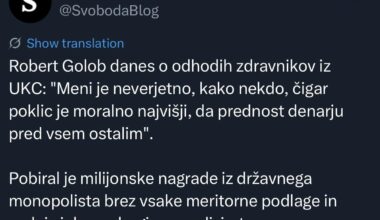 Dr Robert Golob moralizira