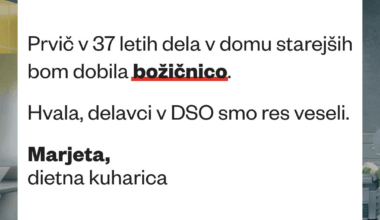 "Prvič v 37 letih dela v domu starejših bom dobila božičnico"