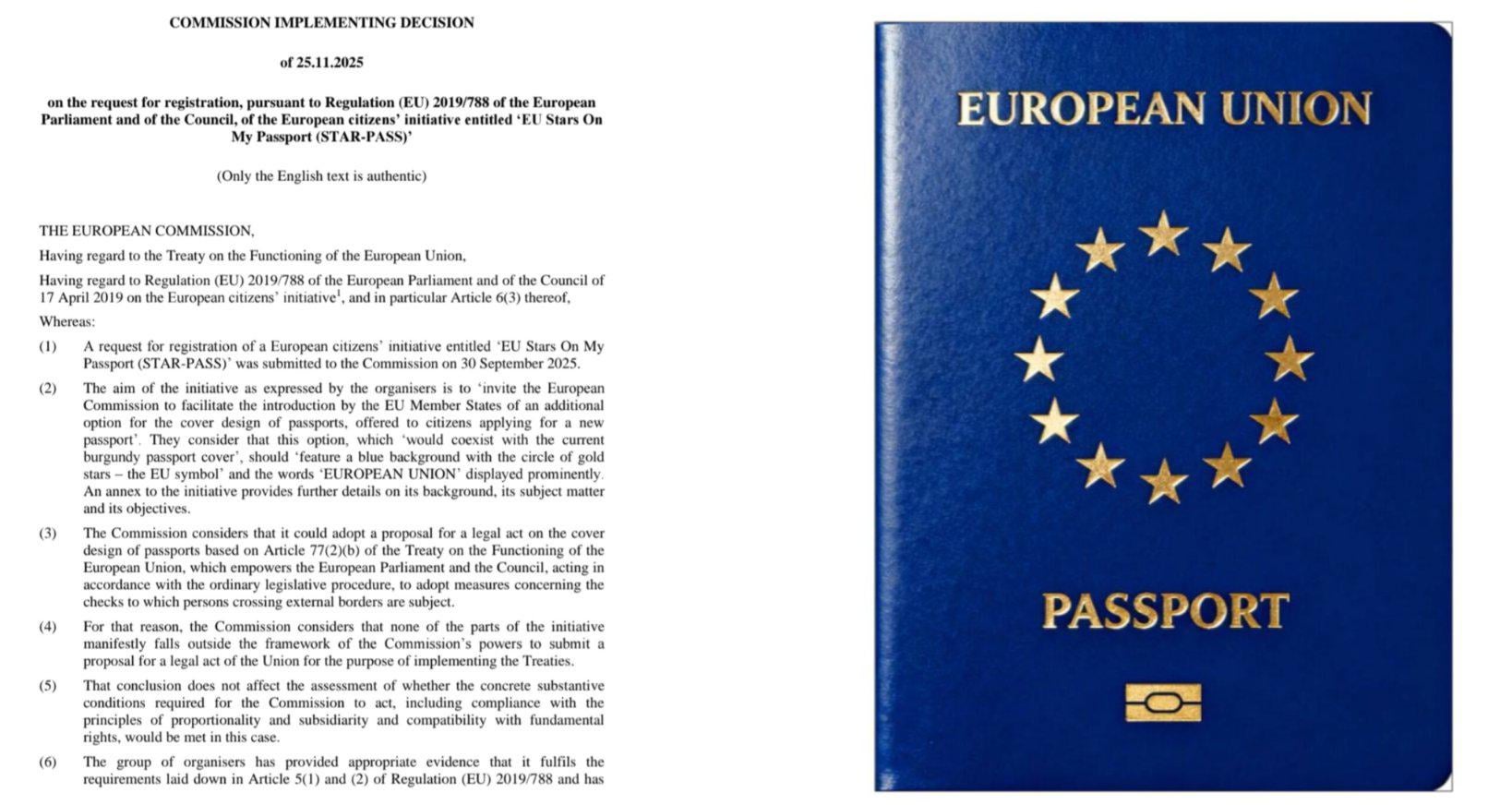 „UE a aprobat inițiativa cetățenească pentru o copertă europeană a pașaportului! Este  opțională pentru fiecare cetățean, dar reprezintă un gest simbolic către o federație.”