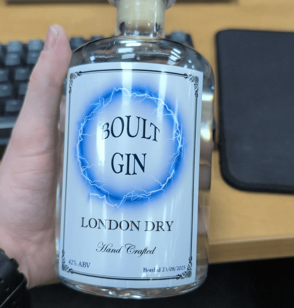 A guy at work makes his own homemade gin, guess what he got me for Secret Santa