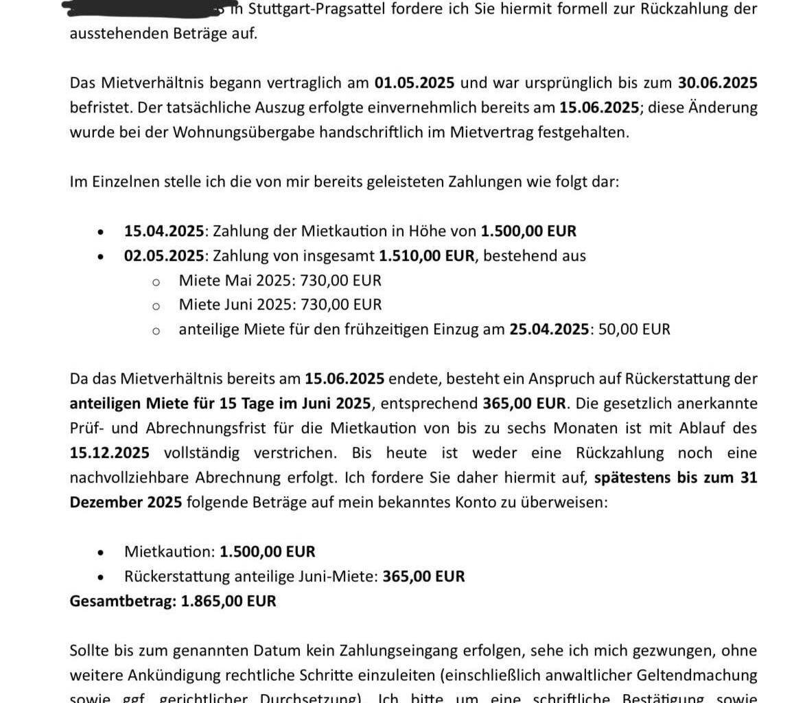 Is this letter ok to send to my old landlord who is stealing from me?