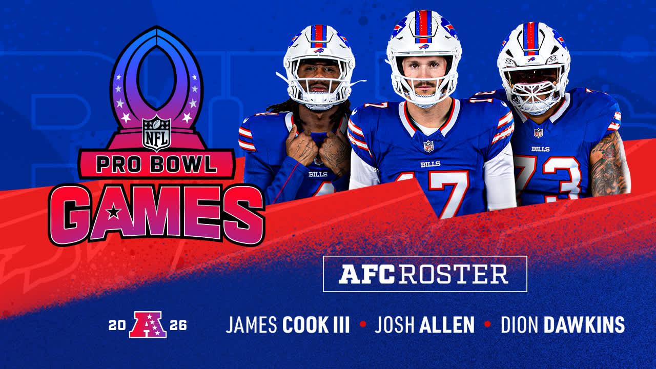 Bills QB Josh Allen, RB James Cook and LT Dion Dawkins named to 2026 NFL Pro Bowl Roster