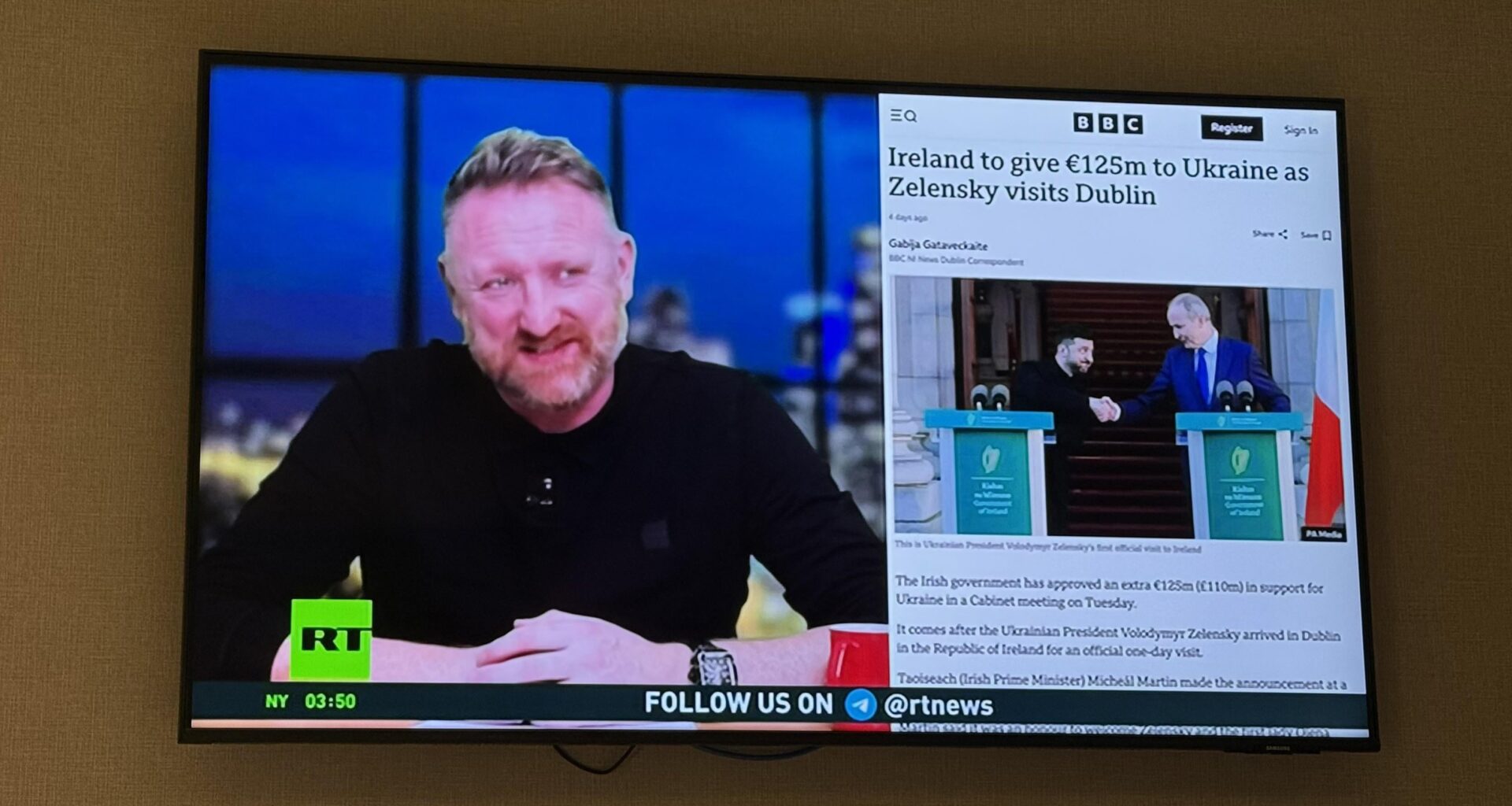 Why is there an Irish fella on Russia Today?