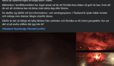 Svensk Nyhetsjournalist i thailand använder AI bilder för att rapportera händelser mellan Thailand och Kambodja.