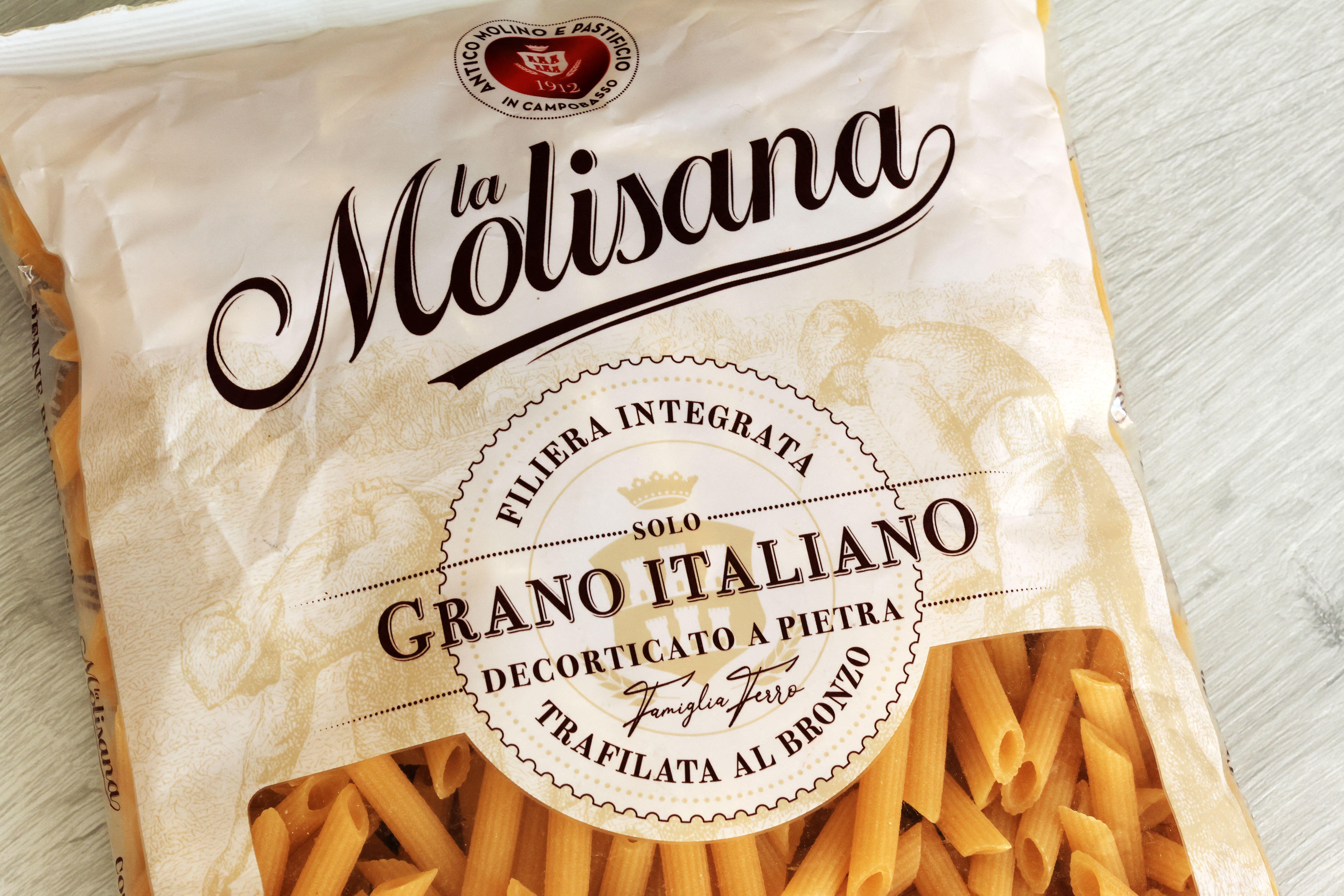 La Molisana pasta made with Italian wheat, bronze-drawn.