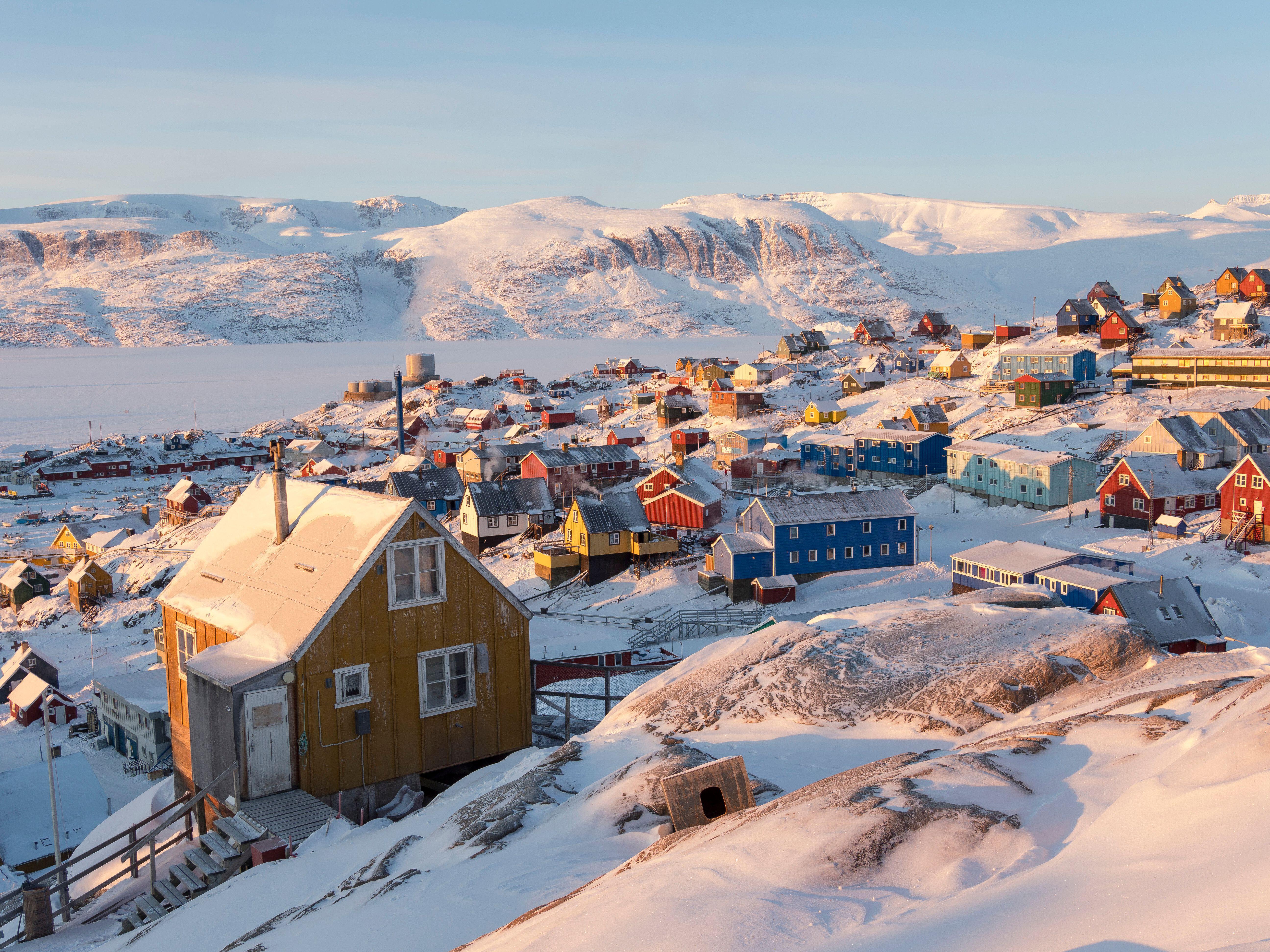 Greenland is a vast, sparsely populated Arctic territory