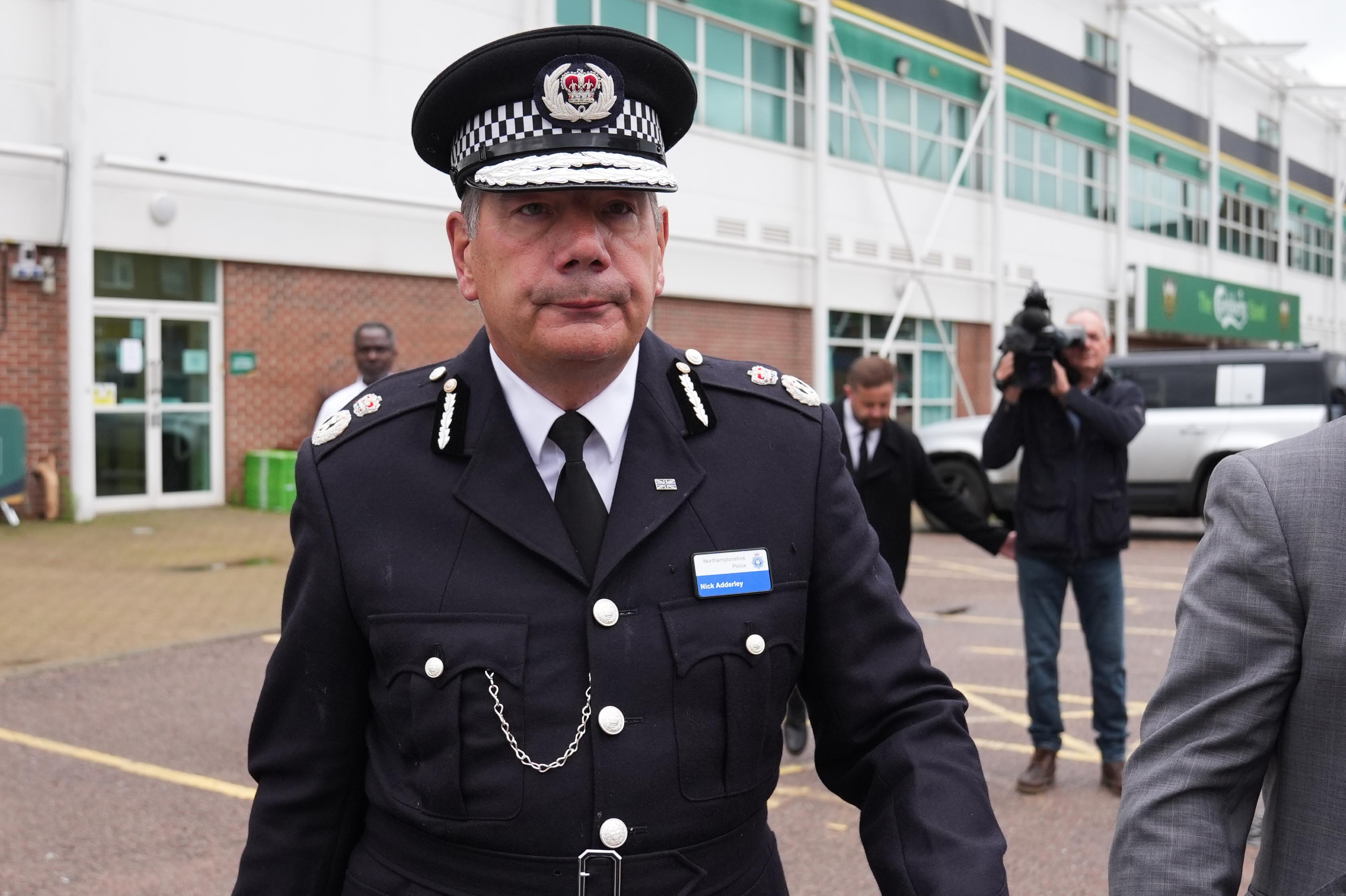 Suspended Chief Constable Nick Adderley leaving his misconduct hearing.