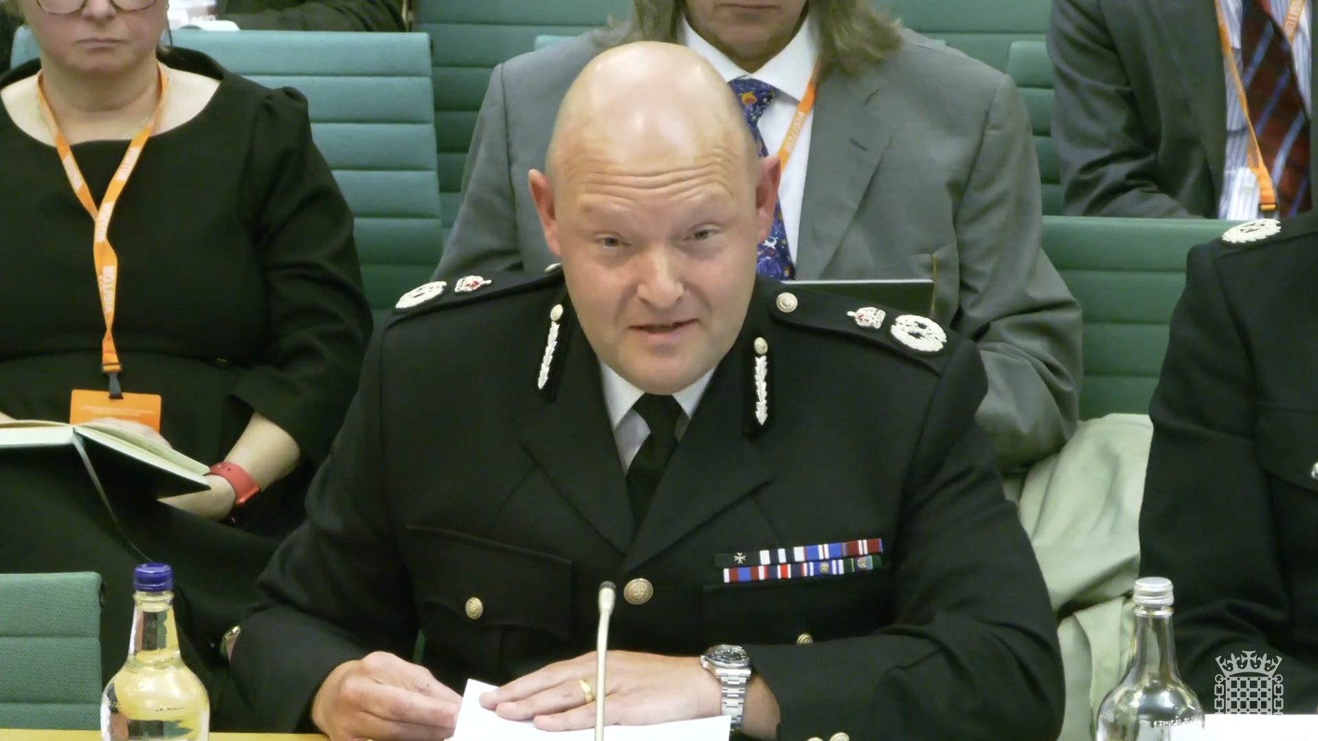 Chief constable of West Midlands Police Craig Guildford giving evidence to the Home Affairs Committee on football policing.
