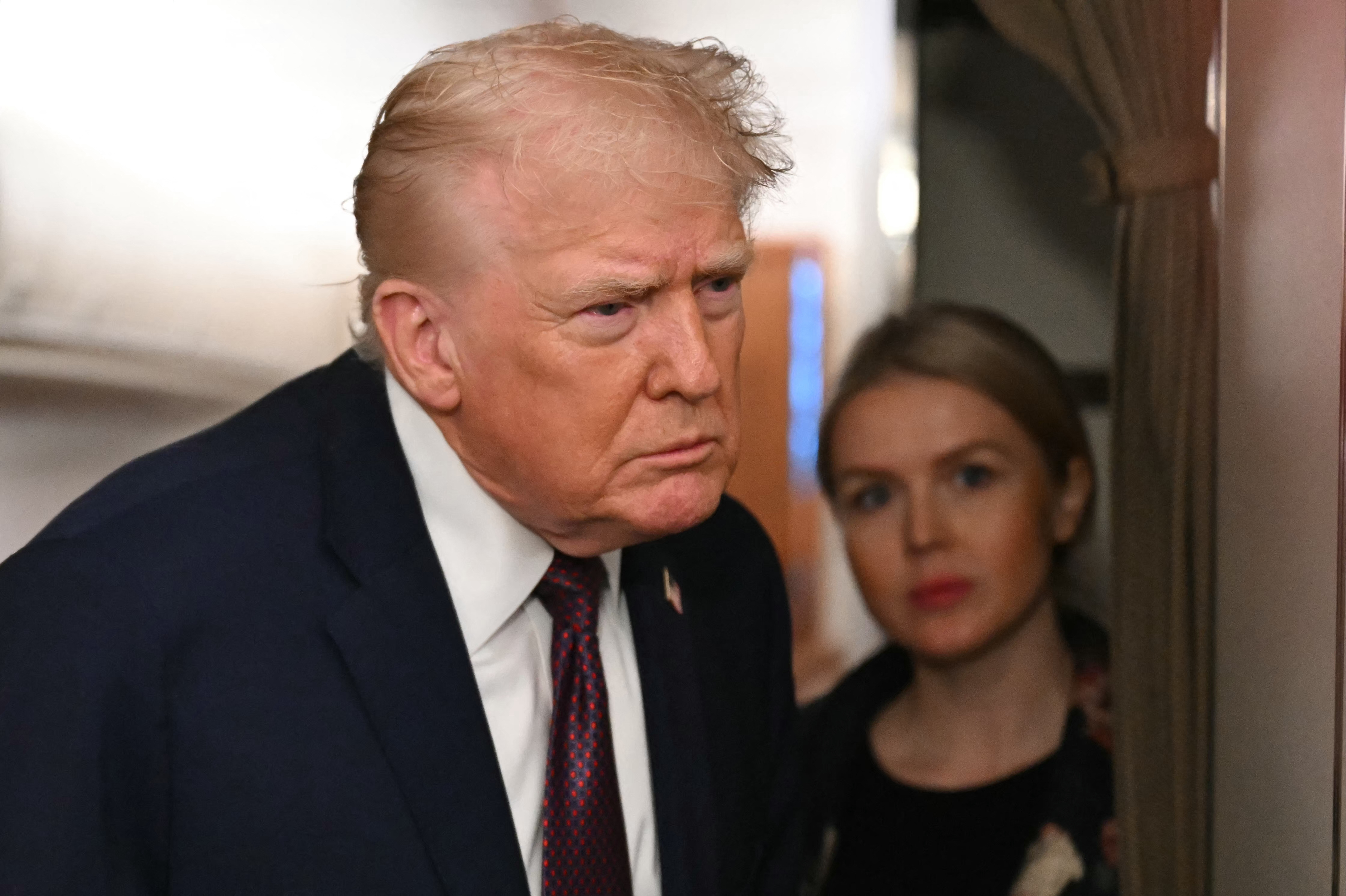 President Trump speaks with journalist on Air Force One yesterday