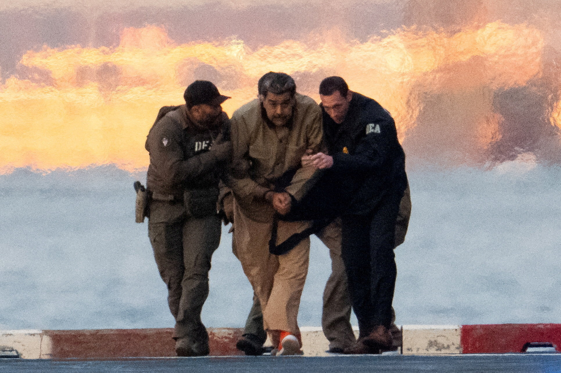Captured Venezuelan President Nicolas Maduro is escorted by law enforcement in Manhattan to face U.S. federal charges.