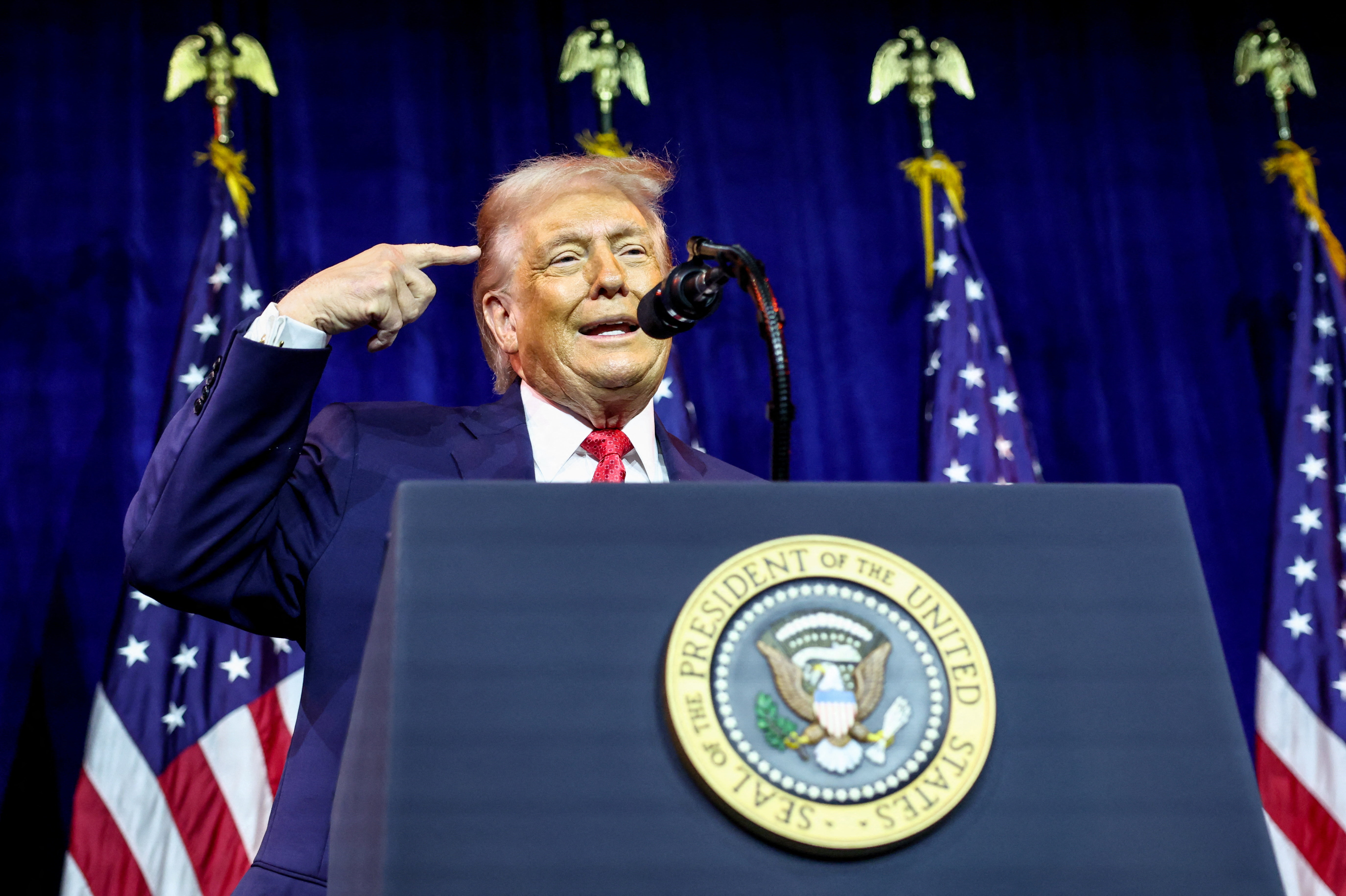 The event is at the Kennedy Center, recently renamed by its Trump-appointed board as the Trump-Kennedy Center