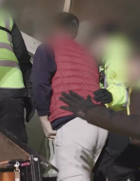 Screen grab from the Home Office TikTok account showing footage of immigration enforcement.