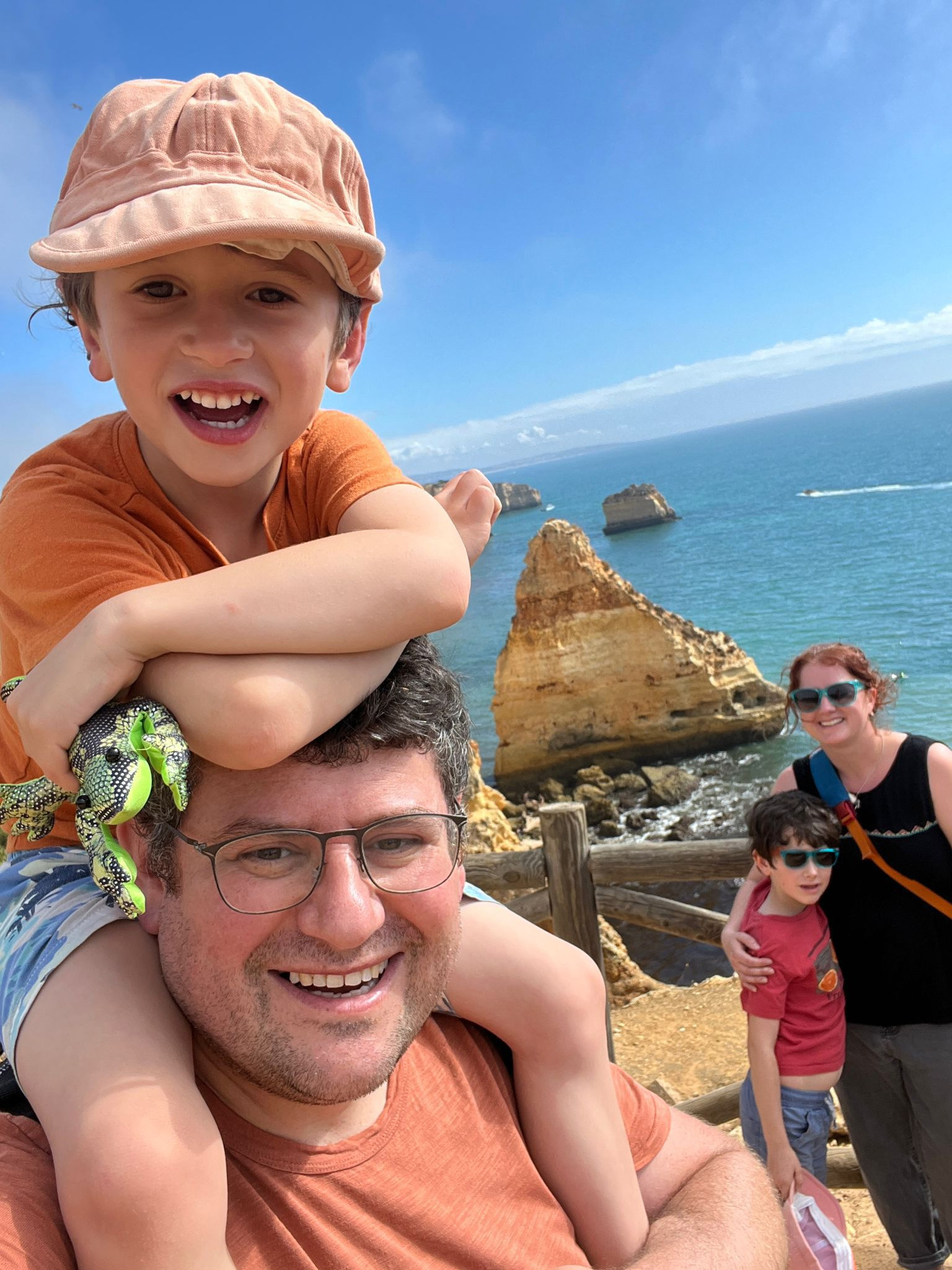 Ben Spencer with his family in Algarve.