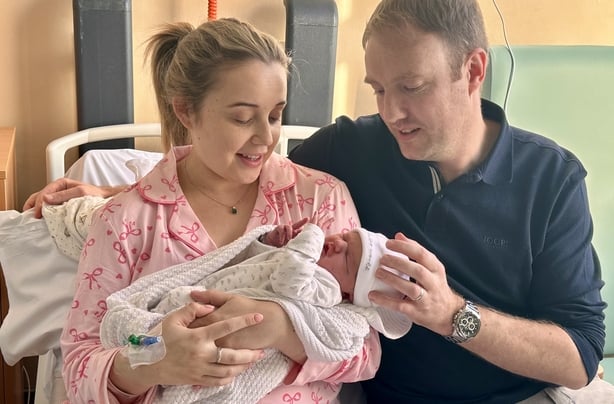 Baby Millie Elizabeth Kelleher with parents Sally and John Kelleher