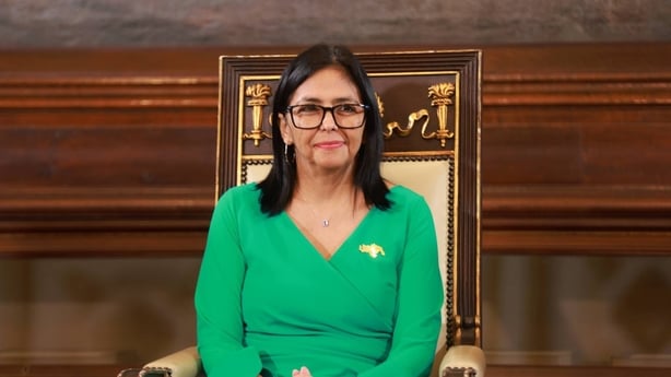 CARACAS, VENEZUELA - JANUARY 5: (----EDITORIAL USE ONLY â" MANDATORY CREDIT - 'VENEZUELAN NATIONAL ASSEMBLY / HANDOUT' - NO MARKETING NO ADVERTISING CAMPAIGNS - DISTRIBUTED AS A SERVICE TO CLIENTS----) At the opening session of the National Assemblyâs new legislative term, Delcy Rodriguez is sworn i