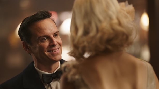 Andrew Scott smiles in a scene from Blue Moon
