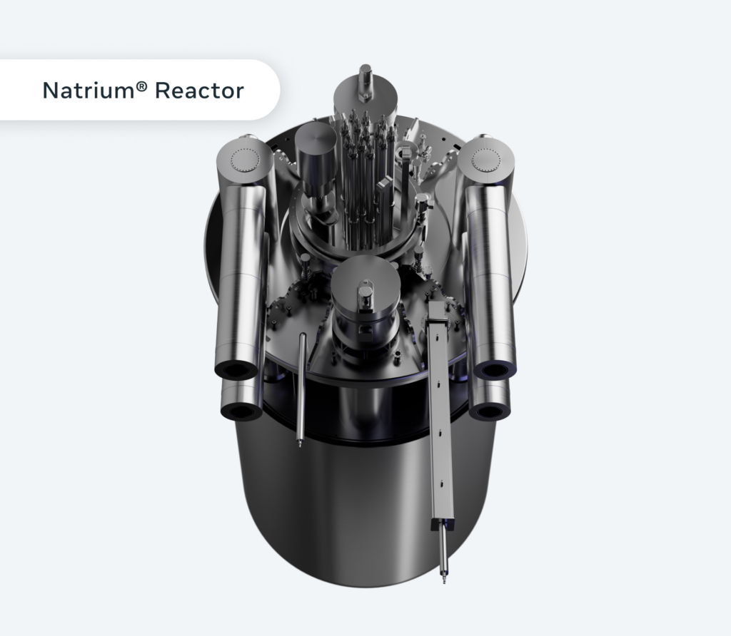 Cutaway rendering of TerraPower's Natrium reactor, showing the sodium-cooled fast reactor core and integrated molten salt energy storage system. Courtesy: TerraPower