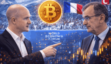 Coinbase CEO Corrects France’s Central Bank Governor on Bitcoin Issuance at Davos
