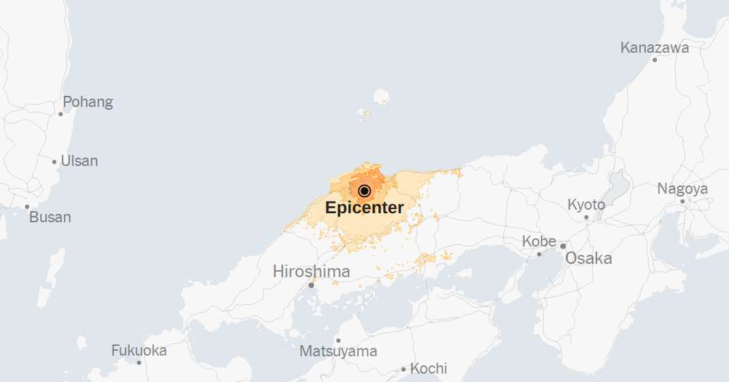 Map: 5.7-Magnitude Earthquake Shakes Japan