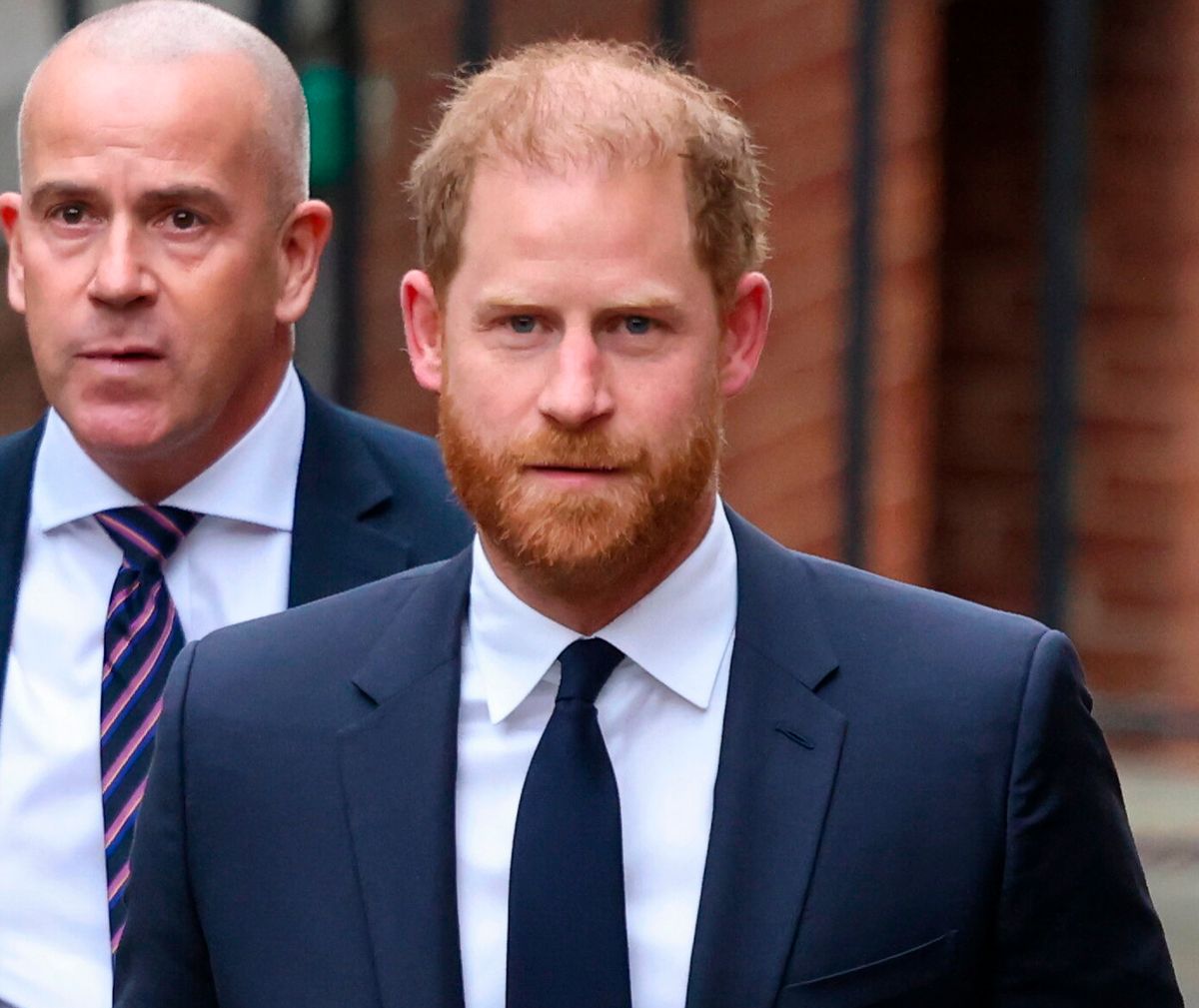 Prince Harry arriving at the High Court today 